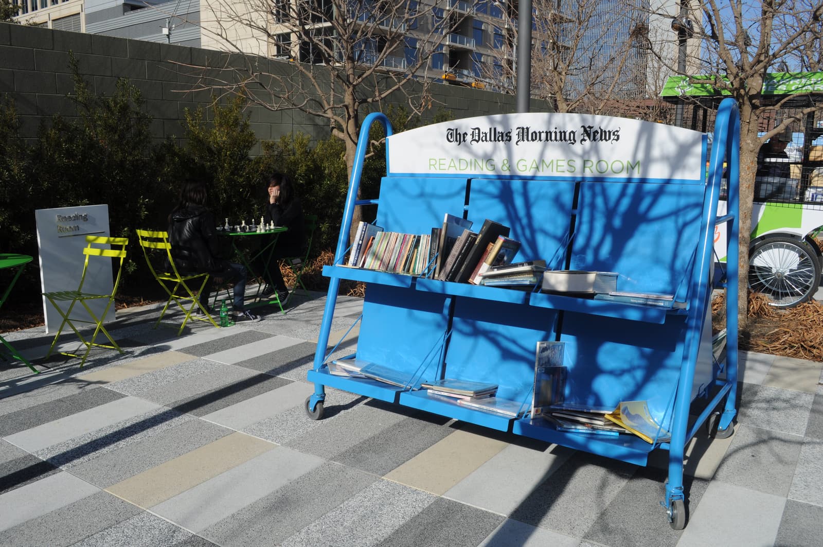 The games and reading lawn at Klyde Warren Park in Dallas
