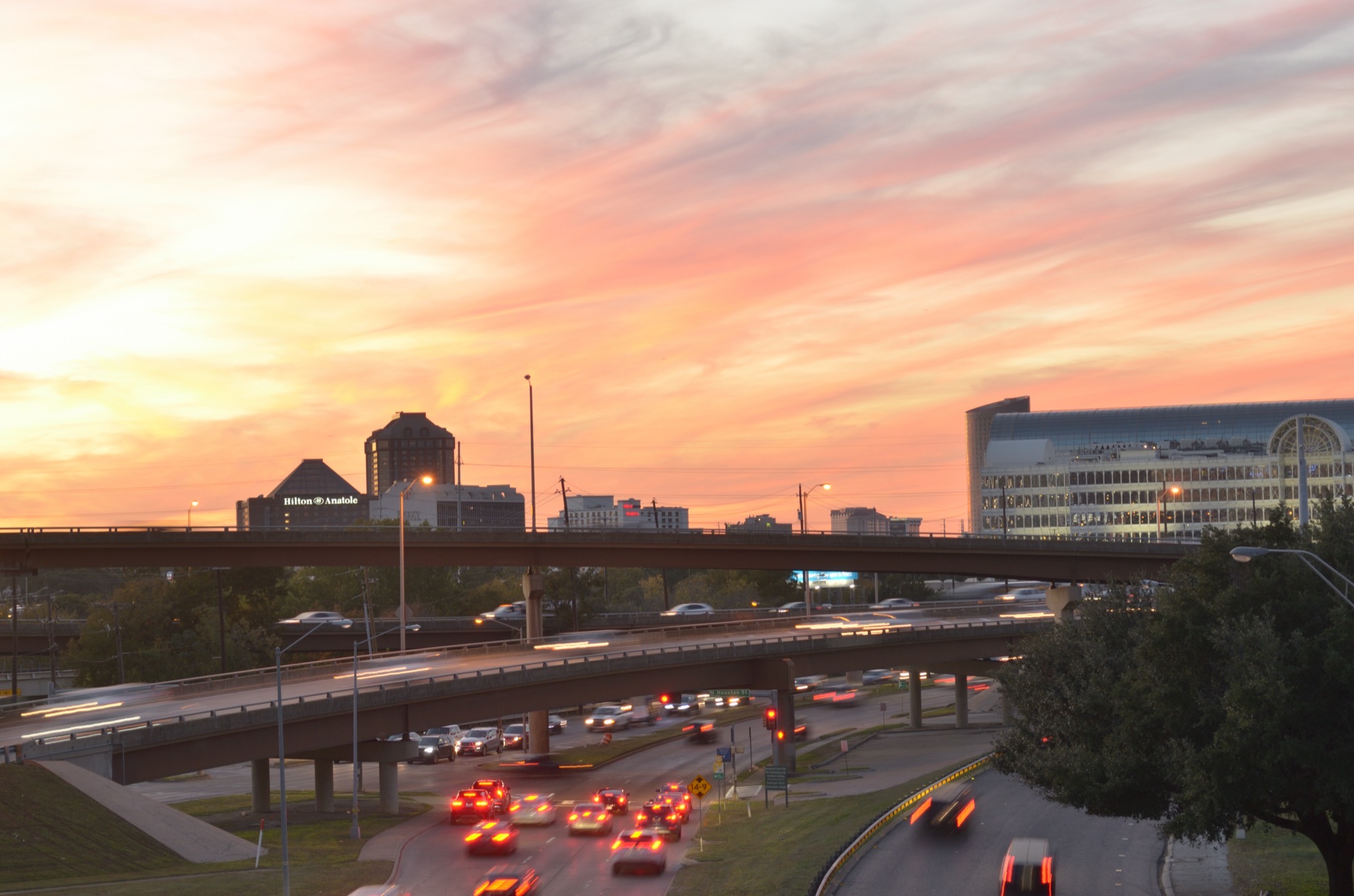 Sunset over the Katy Trail in Dallas