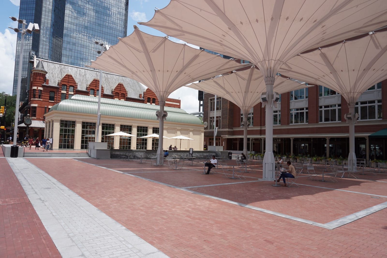 Sundance Square Plaza in downtown Fort Worth, Texas