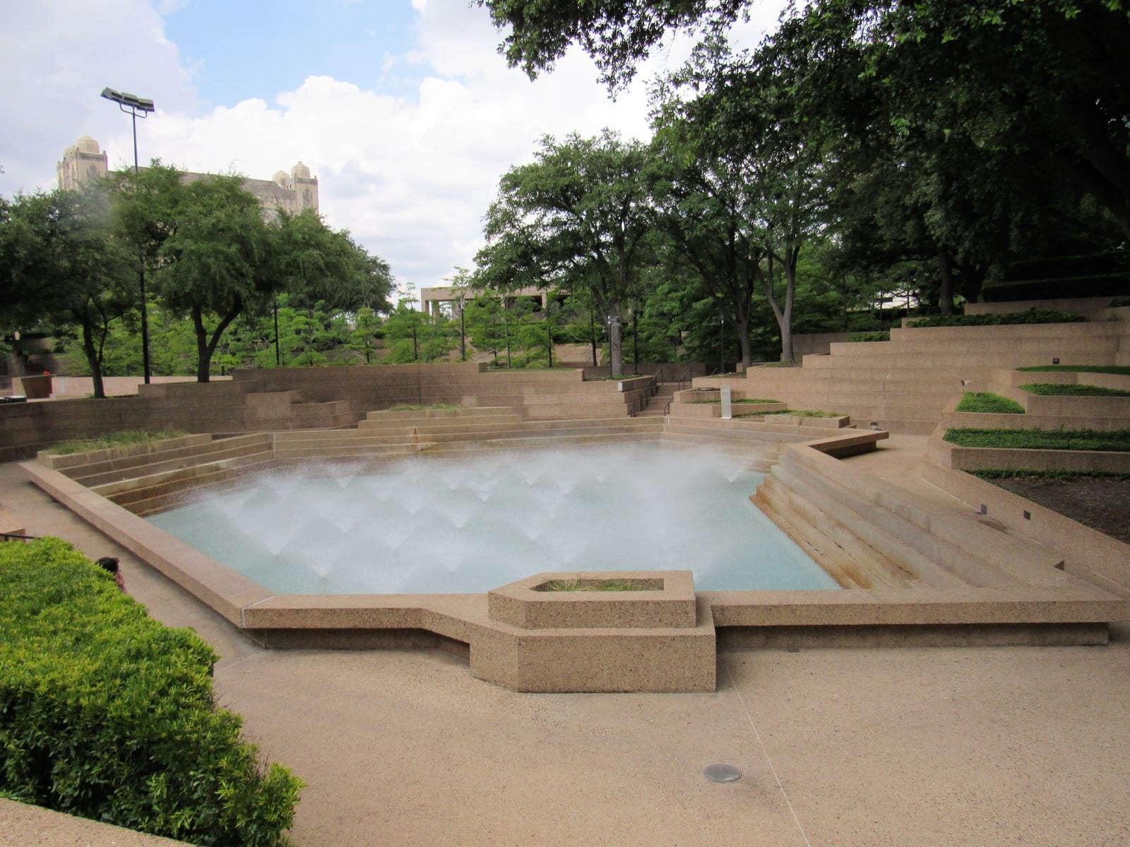The terraced pools at the Fort Worth Water Gardens in downtown Fort Worth