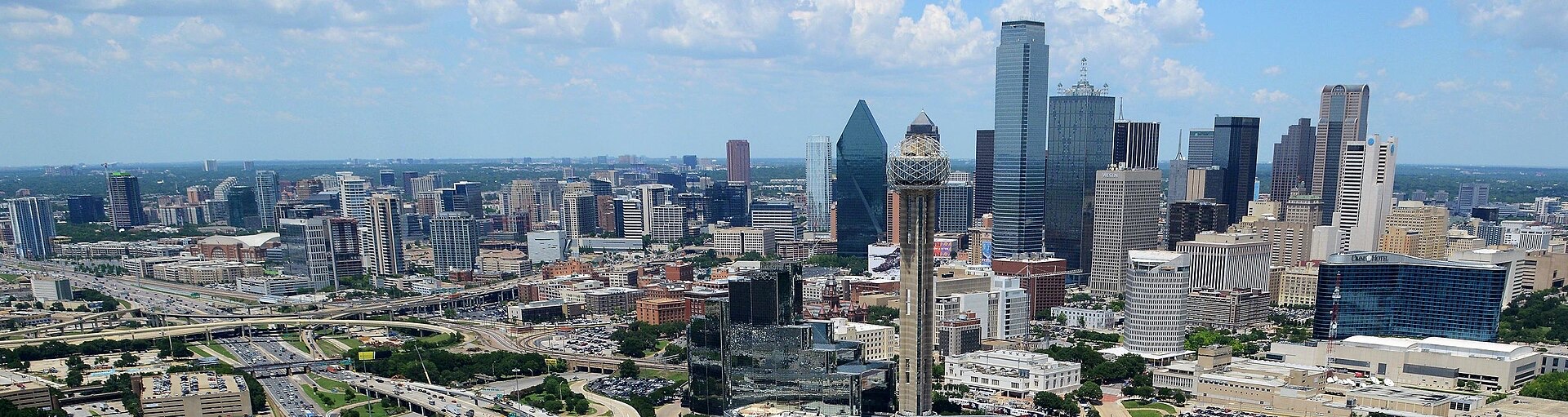 The downtown Dallas skyline