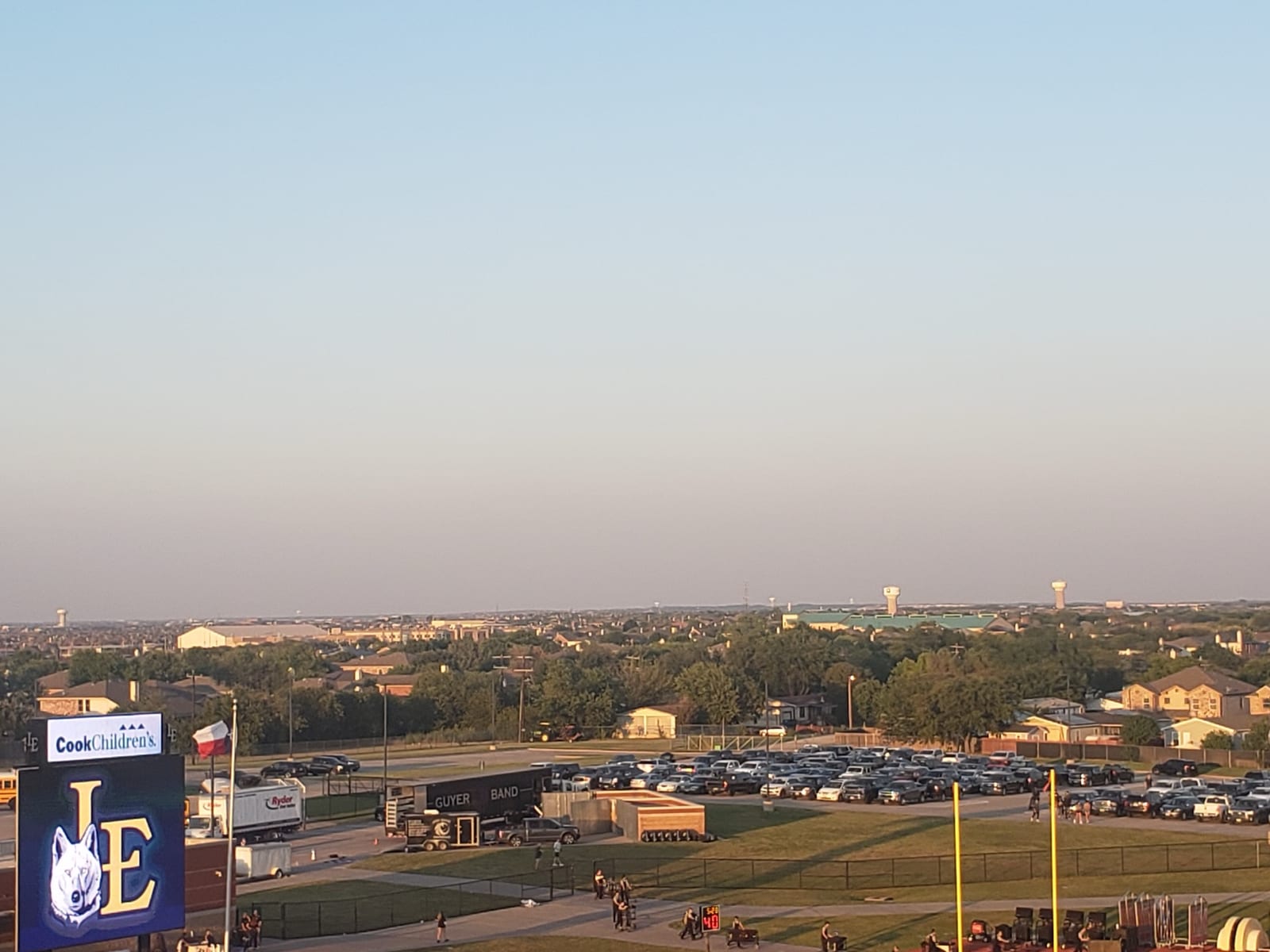 A residential street in Little Elm, Texas